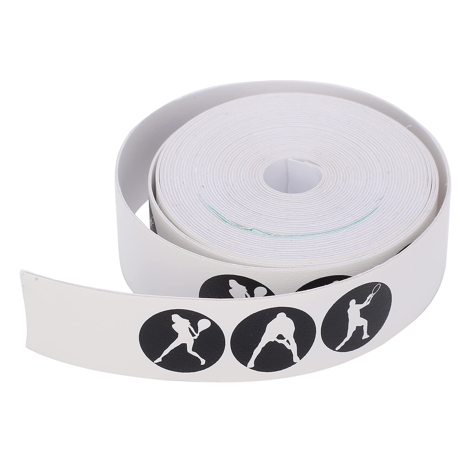 Rackets Protection Tapes, PU 5m Length Tennis Racket Grip Tape Head Stickers Badminton Hockey Racquet Anti Slip Overgrip Flexible Moderate Viscosity for Squash Ping Pong Golf Handle(white)