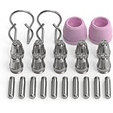 YESWELDER AG-60 Plasma Cutter Consumables Kit, 24PCS, 0.040 in Tips | 24PCS AG-60 replacement set with nozzles, electrodes, cups, and brackets, fits AG-60, AG-60P, SG-55, WSD-60 torch