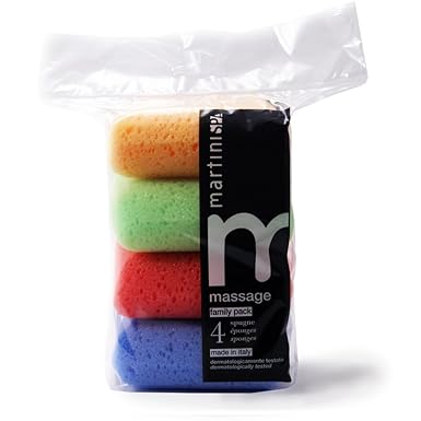 MartiniSPA Massage Color Schwämme Quadrate weich, Größe Flamiglia - 37 g