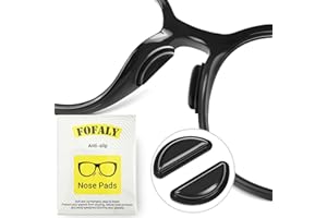 FOFALY Nose Pads for Glasses, Anti-Slip Silicone Eyeglass Nose Pads, 2.5mm Heightened Airbag Cushions, Comfortable D-Shaped Adhesive Replacement Nose Pad for Sunglasses (5 Black Pairs)