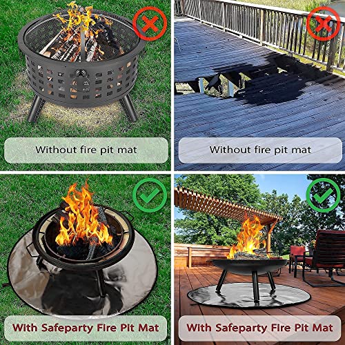 Safeparty Fire Pit Mats for Under Fire Pit (38" Large) 3 Layers