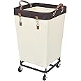 StorageWorks Laundry Hamper with Wheels, 160L Large Hampers for Laundry Rolling Laundry Basket, Dirty Clothes Hamper for Hotel, Home, Closet, Dorm, Beige, 1-Pack