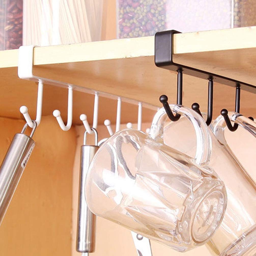 Negro Cabilock 2 Piezas Armario Gancho Colgante Hierro 6 Gancho Soporte