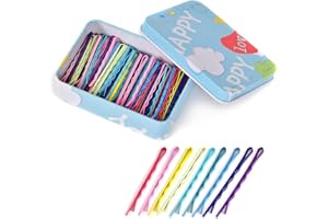 OTURGC 100 PCS Bobby Pins,Colorful Hair Pins with Cute Box,Metal Bobby Pins for Thick Hair,Great for All Hair Types Hair Pins for Girls Women (2.16 Inch),multicolor