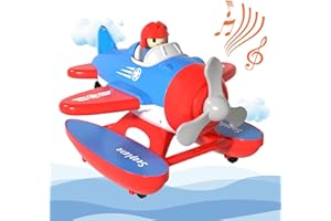 Wanborns Toy Airplane for Toddler, Seaplane Toys Kids Planes Toys with Sound and Light, Floatplane Toys for Introducing Aeronautical Knowledge, Birthday Gift for 18M+, 2 3 4 5 Years Old Boy