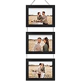 Rexllon 4x6 Wall Hanging Picture Frames Collage with 3 Opening black Frames