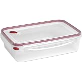 Sterilite Ultra-Seal 16 Cup Rectangle, Airtight Food Storage Container, Latching Lid, Microwave and Dishwasher Safe, Clear With Blue Gasket, 1-Pack