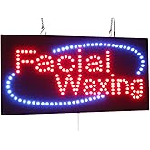 Facial Waxing Sign, 24"x12", 60x30cm, TOPKING, LED, Neon, Florescent, Signage, Signboard, Display, Billboard, Screen, Grand Opening, Gift