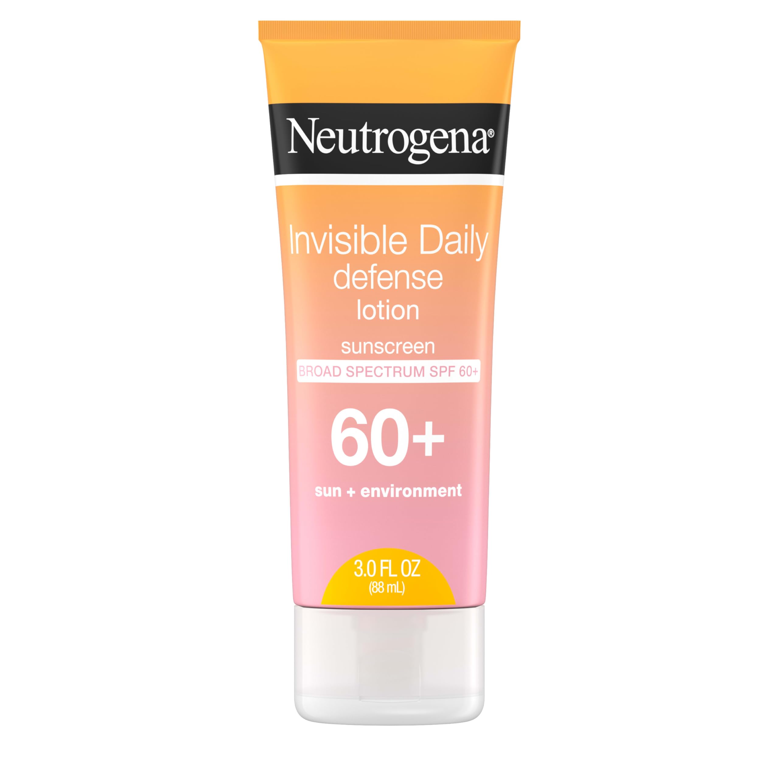 Photo 1 of Neutrogena Invisible Daily Sunscreen Lotion, Broad Spectrum SPF 60+, Oxybenzone-Free & Water-Resistant, Sun or Environmental Aggressor Protection, Antioxidant, 3 Fl Oz (Pack of 1)