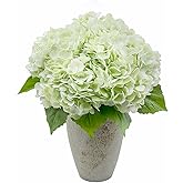 Moderspace 4PCS Artificial Hydrangea Flowers, Real Touch Faux Latex Hydrangeas, Lifelike Fake Blooms for Wedding, Home Decor, Party Arrangements (Light Green)