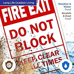 Fire Exit Sign, Do Not Block Keep Clear at All