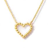 STORYJEWELLERY Heart Necklace, Gold Plated Necklace for Women, Heart Pendant Necklaces, Dainty Gold Plated Jewelry