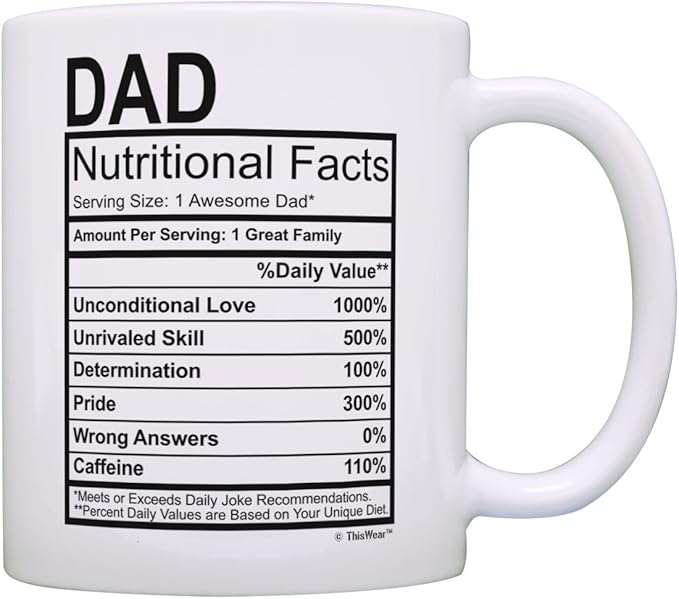 dad nutrition facts mug