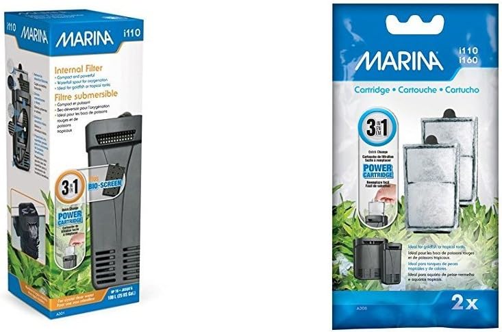 MARINA i110 Internal Filter, 100 Litre with i110 and i160 Replacement Internal Filter Cartridge, 100 l (Pack of 1)