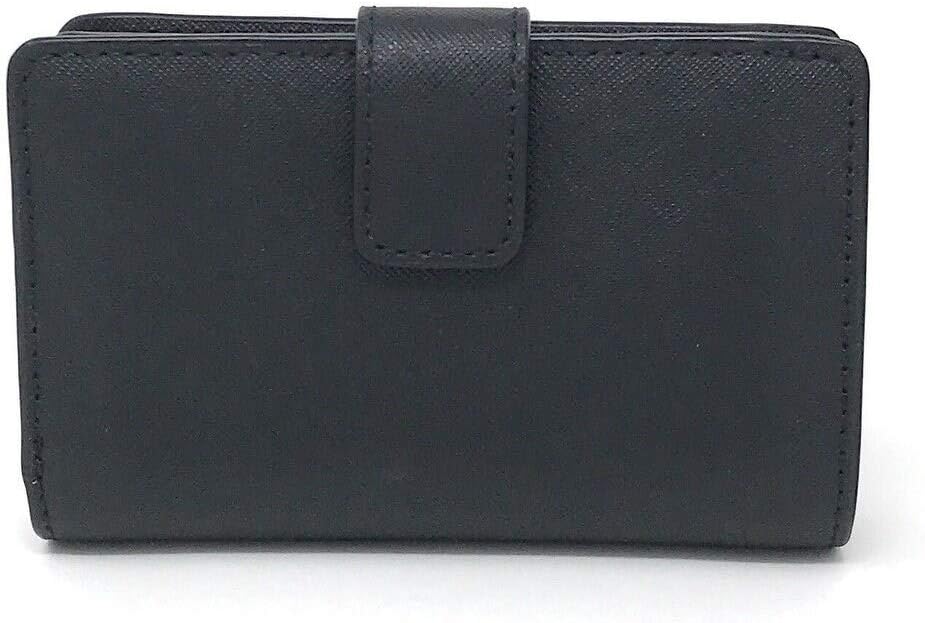 Michael Kors Jet Set Travel Saffiano Leather Bifold Zip Coin Wallet, Black Saffiano, M, Bifold Wallet - Image 4