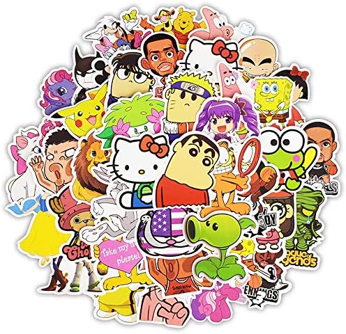 Laptop Stickers Decals Vinyls | Pack Cool Sticker Perfect to Graffiti Your Laptop, MacBook, Skateboard, Luggage, Car, Bumper, Bike, Hard Hat (50Pcs Cartoon Stickers)