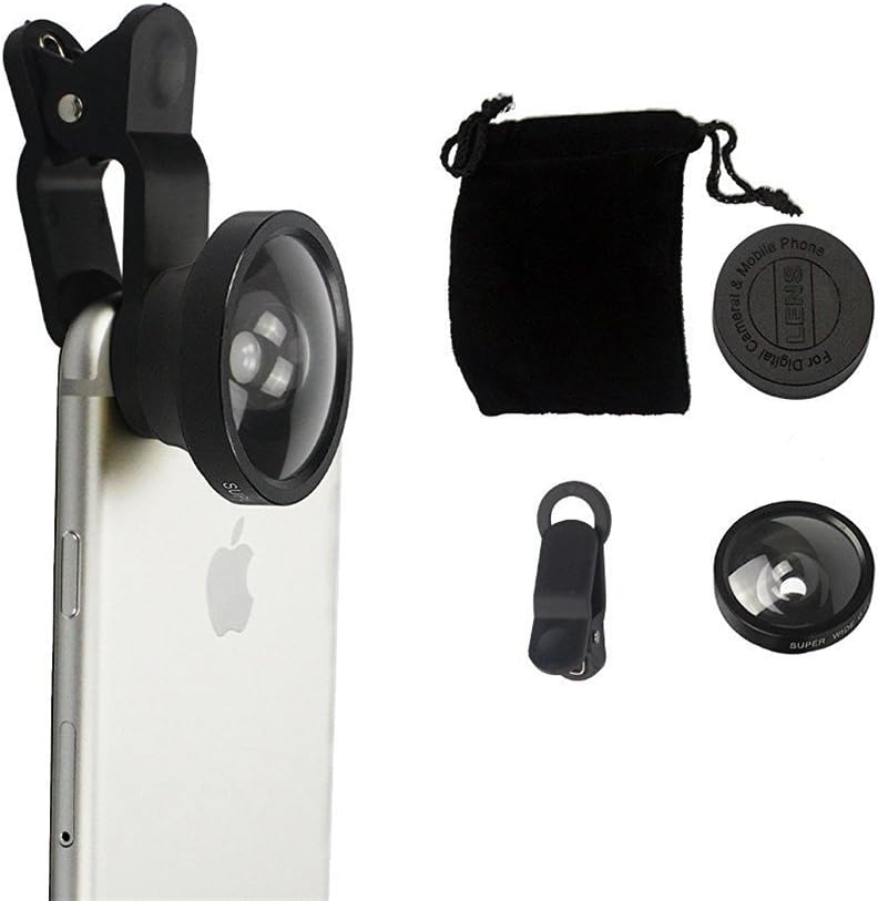 Selfie Cam Lens, Detachable New Universal Super Wide 0.4x Angle Black