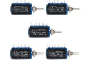 WXD3-13-2W Precision Multi-Turn Potentiometer 1K 2.2K 3.3K 4.7K 10K 22K 47K 100K Ohm 10 Laps Wire Wound Potentiometers 5pcs (