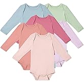 PurComfy Supersoft Long Sleeve Baby Bodysuits, Premium Bamboo Rayon Bodysuit Unisex Boy Girl 0-3-6-9-18-24 months