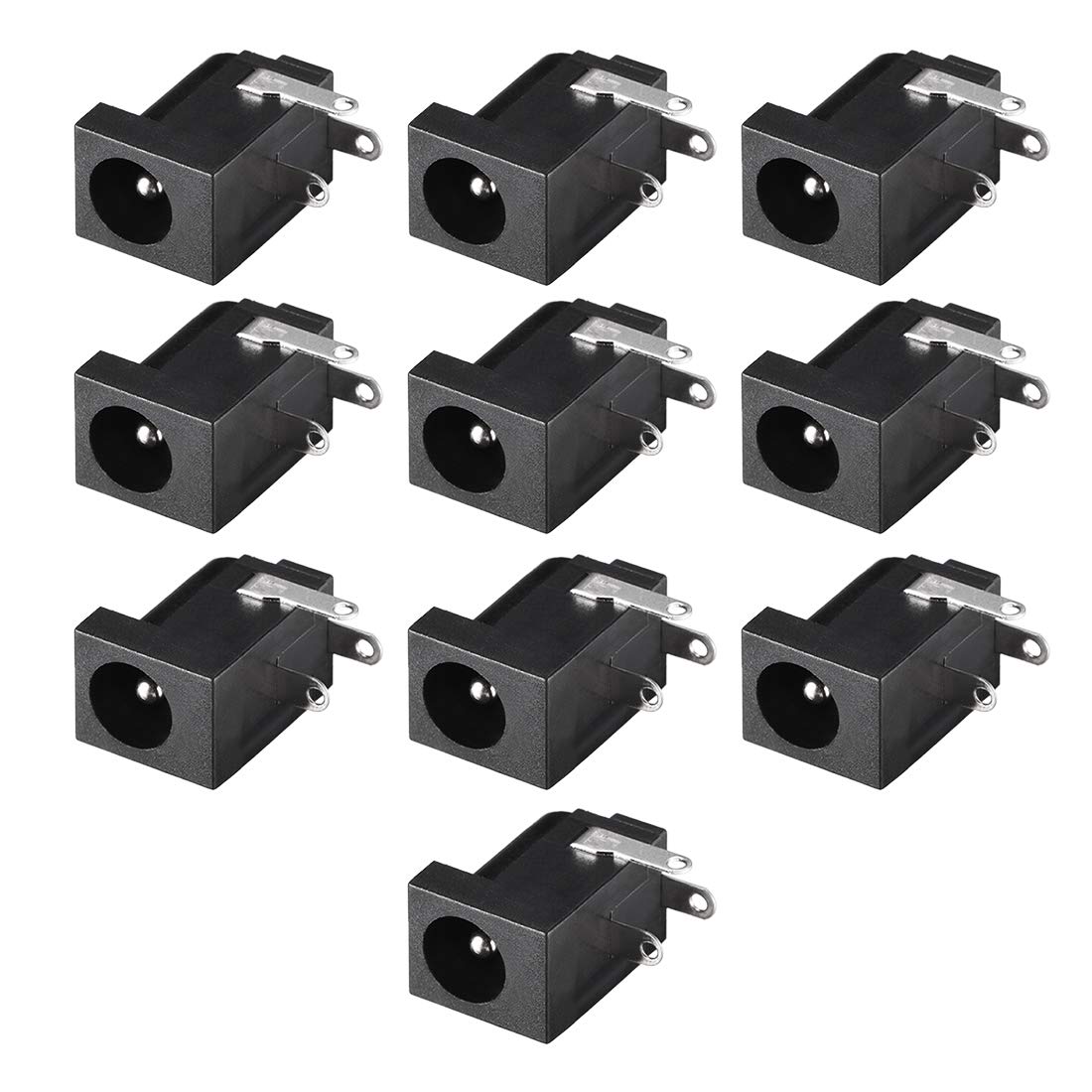 sourcing map 5.5mmx2.1mm DC Power Jack Plug 3P Female Socket Plug DC-005 10pcs