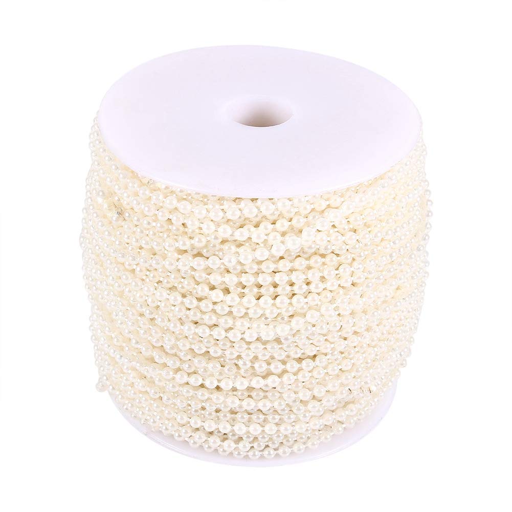 Yosoo 50M Roll 3mm Fishing Line Pearls String Beads Chain Garland Wedding Decoration Centerpieces (Color : Beige)
