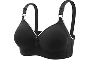 YRAETENM Bras for Women Front Closure Wireless Bras Plus Size Soft Support Push up Bras Daily Comfort Stretchy T-Shirt Bra