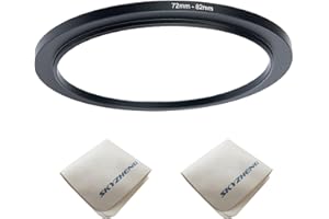 SKYZHENG 72mm Lens to 82mm Camera Lens Adapter 72mm to 82mm Step Up Ring Adapter Ring for All Brands of UV ND CPL, with Premium Lens Wiping Cloth 2 Pack (72mm-82mm)