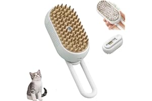 NAISI Cloud Care Cat Brush, 2024 Best Cat Steam Brush, Cloud Care Cat Brush, 3-in-1 Self-Cleaning Cat Brush with 360° Rotating Arm, Detachable Silicone Bristle Head (white)