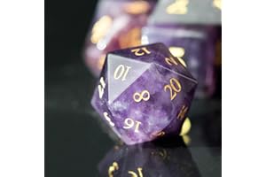 UDIXI Amethyst Gemstone Dice Set D&D Crystal Stone DND Dice with Gift Case for Dungeons and Dragons Role Playing Games Tabletop Games (Amethyst)