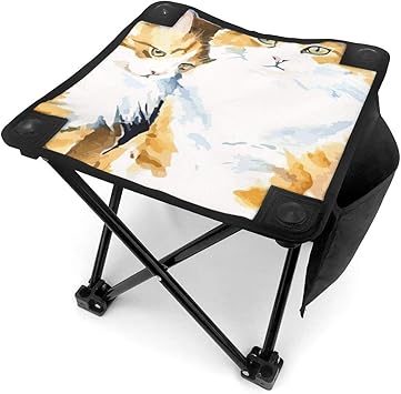 Amazon ネコの絵 アウトドアチェア キャンプ用品 超軽量 キャンプ椅子 イス 収納バッグ付き 携帯便利 キャンプ バーベキュー 釣り 運動会 花見 花火大会などに最適 いまとうせん チェア