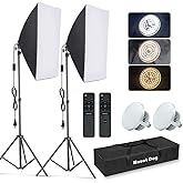 MOUNTDOG Softbox Lighting Kit, 2x19.7"x27.5" Photography Continuous Lighting System with 2pcs 85W 5700K E27 Socket LED Bulbs 