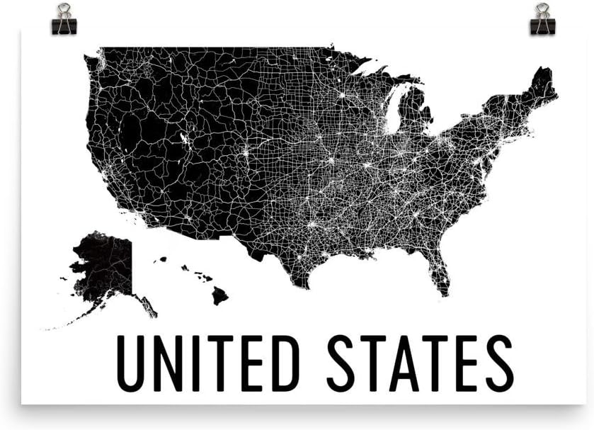 US Map, USA Map, America Map, United States Map, Map of USA, America Map, Map of America, Map Poster, Wall Art, Map Art, Travel Map, Print Poster 24"x36"