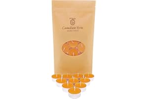 Pure Canadian Beeswax Tealight Candles - 10 Pack - Cotton Wicks - Handmade in Canada - Canadian Hive - 3-Hour Burning Time Vo