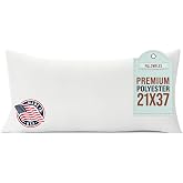 Pillowflex Premium Polyester Pillow Insert - 21x37 Soft Decorative Pillow | Rectangle Throw Form, Plush Loft, Cozy Comfort, Supportive Fill, Lint-Free, Machine Washable, Durable, Elegant Home Decor
