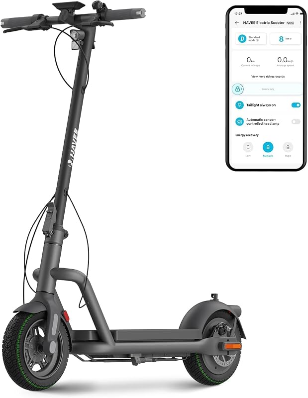 Patinete Eléctrico N65i Homologado DGT, 65km Autonomía, Motor 1000W, Máx 25km/h, Frenos Tambor y Disco con E-ABS, Intermitentes, App Móvil, Pendiente 22%