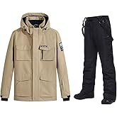 Men's Ski Jacket and Pants Set,Snow Suits for Men Waterproof Windproof,Winter Outdoor Ski Suit for Mountain/Snowboarding