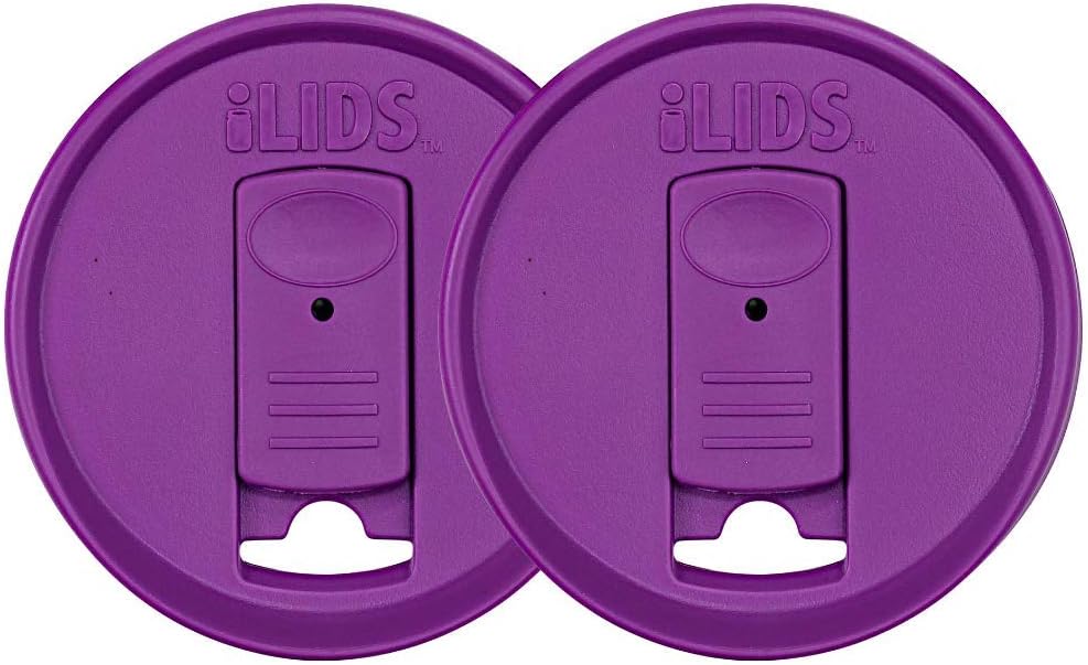 iLIDS Mason Jar Drink Lid, Regular Mouth, Mulberry, Pack of 2