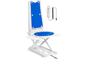 SUNDERWELL Electric Chair Lift for Senior, Remote Control Floor Lift with Padded Backseat, Bathtub Lift Elderly from Floor, Net Weight 24 LBS, Support Max 308 LBS, Safety and Waterproof Design, Include Charger