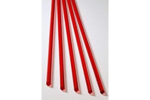 BEST ACRYLICS 5 Pcs 1/4” Diameter x 12” Inch Long Color RED Clear Translucent Acrylic Plexiglass Lucite Rods - .25 Dia - 6.35mm