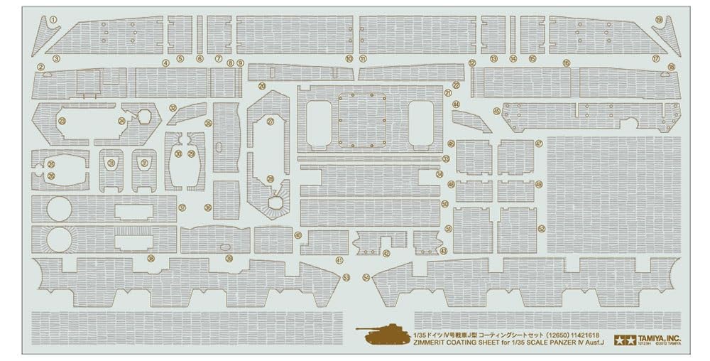 Tamiya TAM12650 1:35 Zimmerit Coating Sheet for