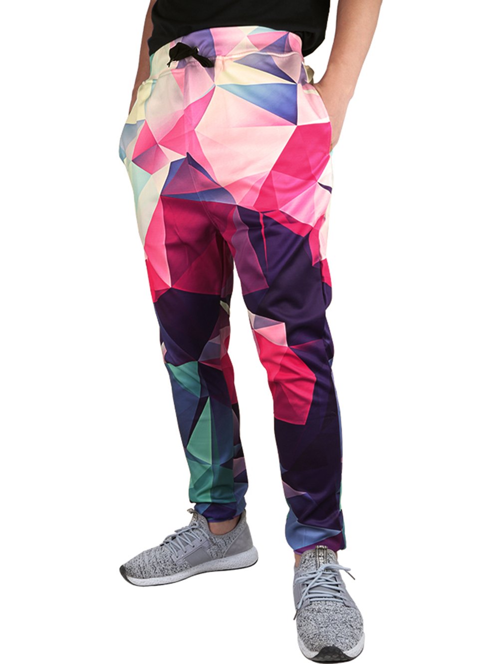 chicolife Unisex Bunte Geometrie gedruckt Jogginghose Sport Gym Jogger Trainingshosen