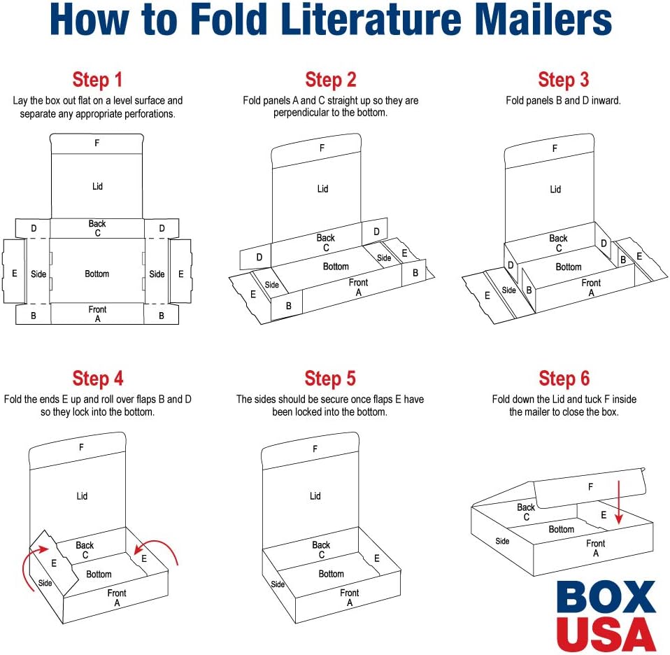 BOX USA BML982 Literature Mailers, 9" x 8" x 2", White (Pack of 50): Industrial & Scientific