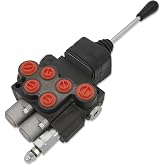 Hydraulic Valve 2 Spool, Hydraulic Directional Control Valve, 11GPM Hydraulic Joystick Control Valve for Tractors Loaders, Double Acting Cylinder Spool