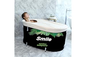 BESTHLS Portable Bathtub for Adult, Foldable Bathtub Folding Soaking Bath Tub,Eco-Friendly Bathing Tub for Shower Stall (Large, Green)