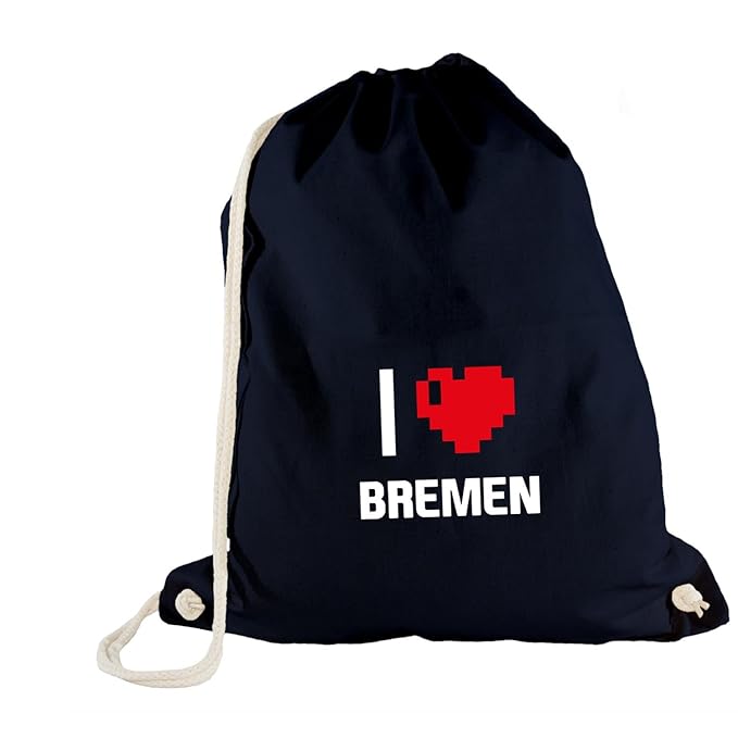 Monkiez Turnbeutel - I Love Bremen - Deutschland Reisen Herz Heart P