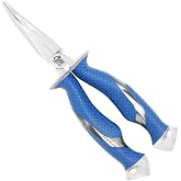 CUDA 8.5" Bent Needle Nose Pliers | Durable Steel Titanium Bonded Fishing Wire, Mono &amp; Fluorocarbon Cutter with Non-slip Cuda Grips | For Saltwater &amp; Freshwater Use