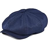 BOTVELA Men's Newsboy Flat Cap 100% Cotton Gatsby Ivy Golf Cabbie Hat