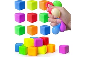 ONKULL 24 Pack Stress Cube,Stretchy Fidget Toys for Anxiety Relief,Pull Stretch Fidgets for Classroom Prize Box Toys,Teacher Reward for Student