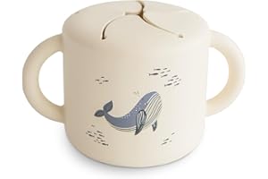 mushie Silicone Snack Cup | Spill Proof Food Container for Toddler and Baby (Whales)