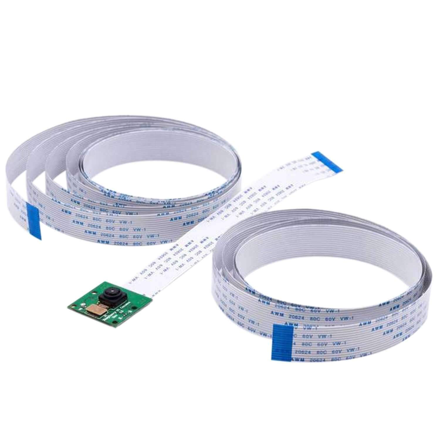 AZDelivery 5MP Raspberry Pi Camera Module 1080p Webcam Support OV5647 Sensor, with 2 Replacement Flex Cables 200cm & 50cm Including E-Book!